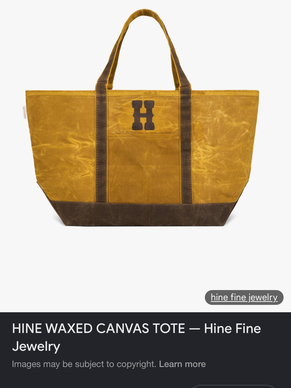 Waxed Canvas Tote Bag in Brown and Dark Brown
